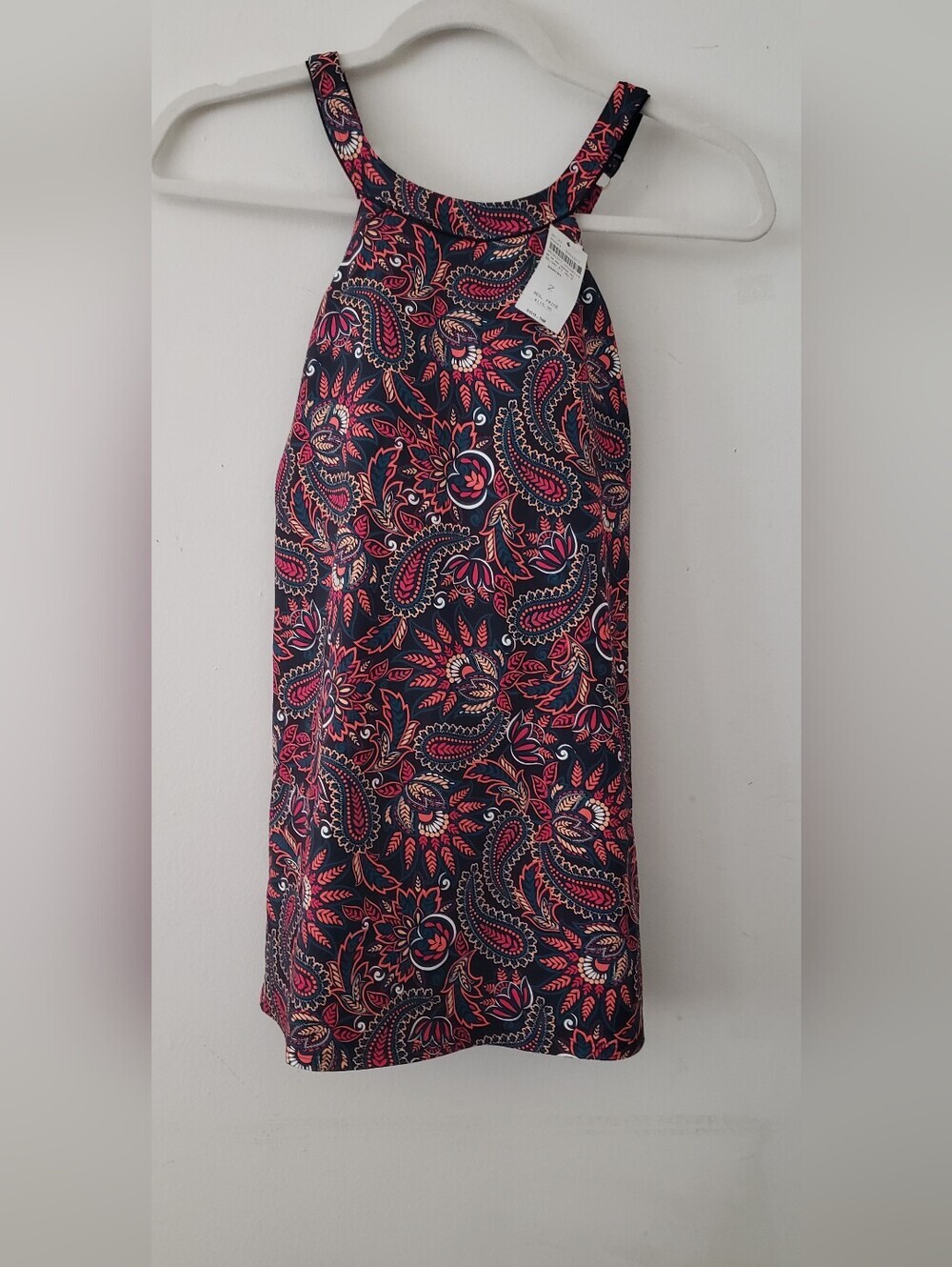 NWT Lands' End Paisley High Neck One Piece Swimsuit Size 2P Petite